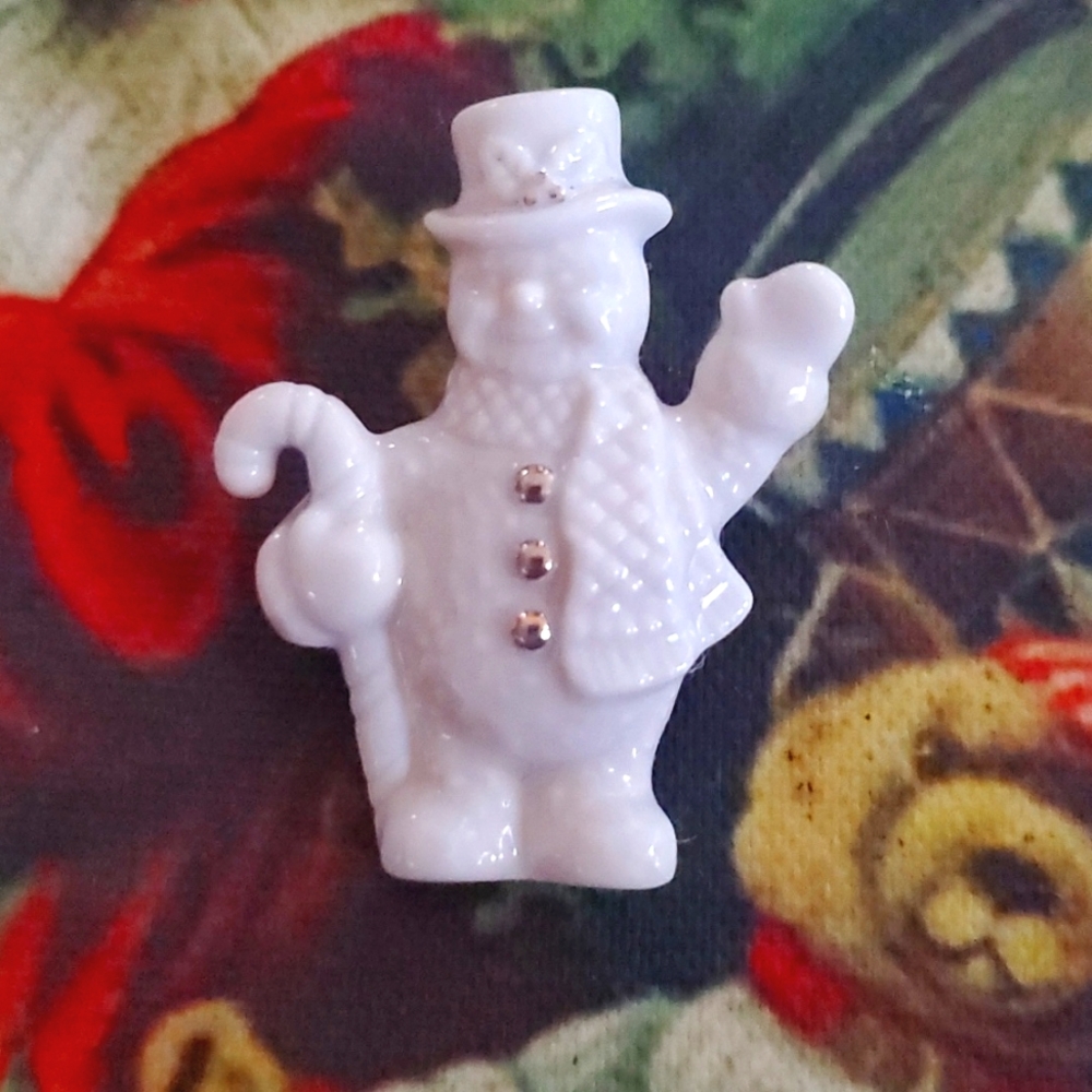 Vintage Lenox Porcelain Snowman Pin